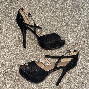 Delicacy Worn Elegant Black High Heels